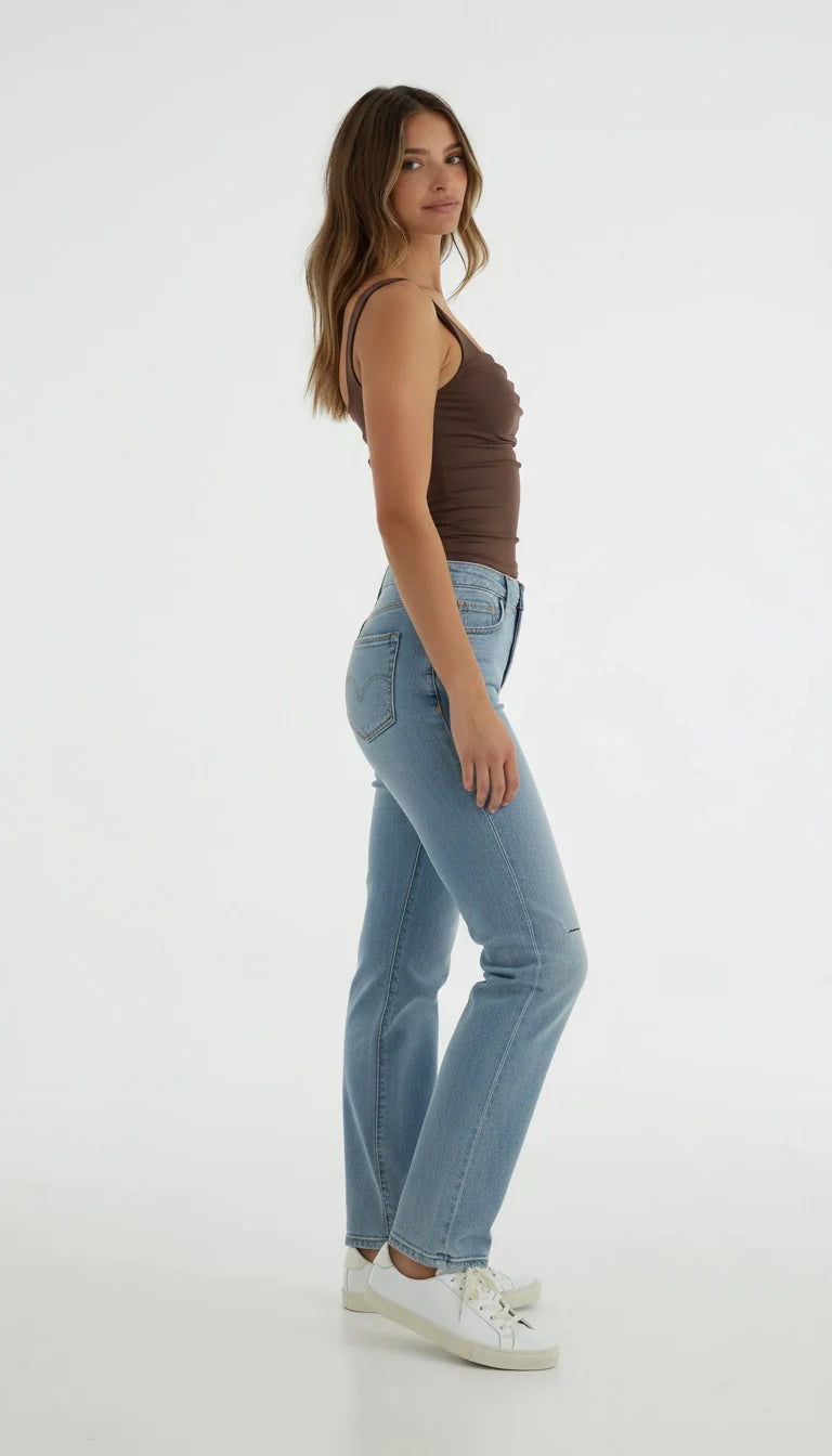 Gersha - Bruine Gerimpelde Top