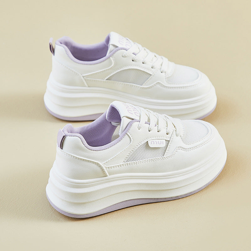 Sienna - Trendy Witte Plateau Sneakers