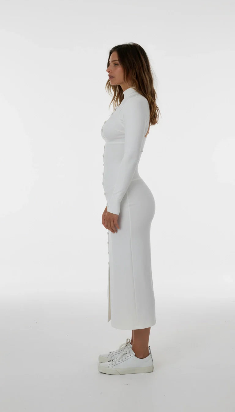 Romana Denim Midi-jurk | Witte denim