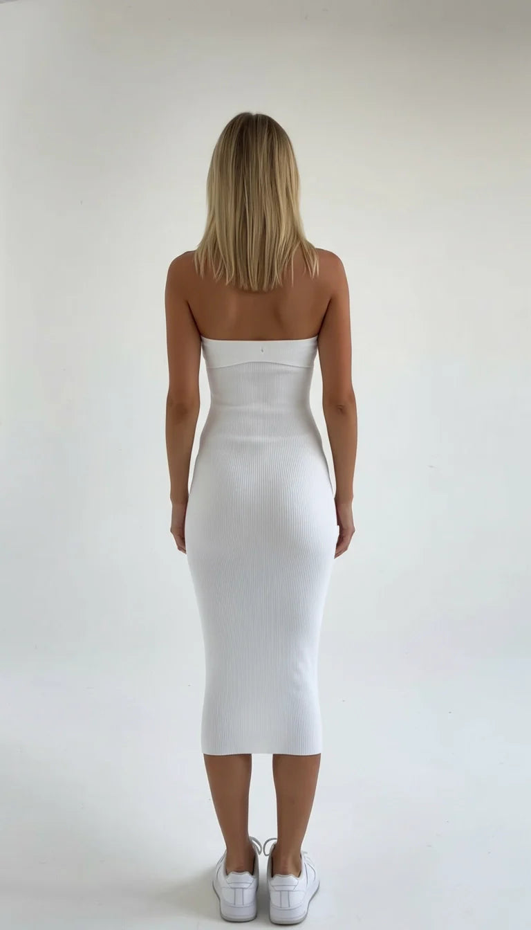 Stijlvolle jurk van prettygarden in strapless tube design.