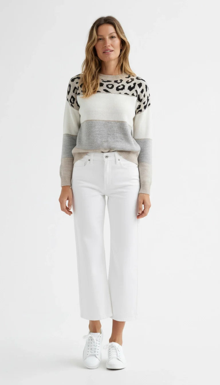 Yara™ - Leopard Print Pullover met Stijl