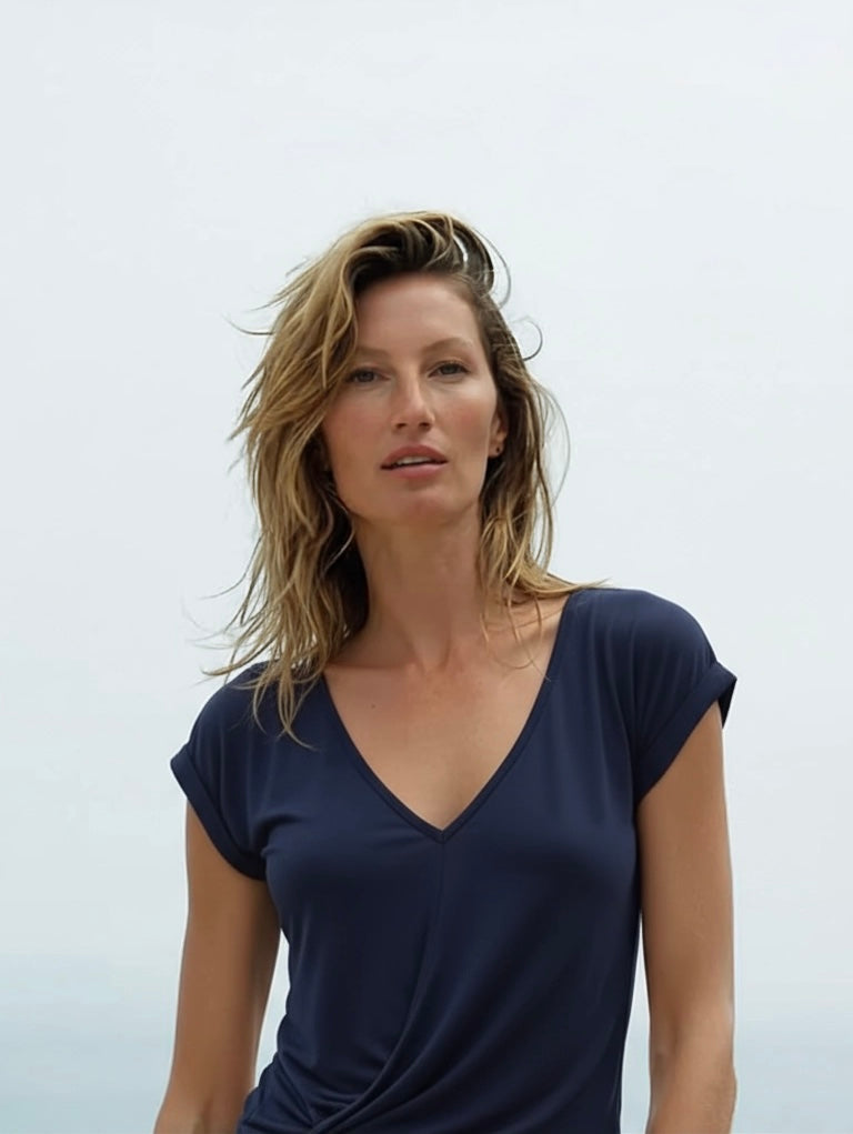 Elin - Casual Gedrapeerde V-Hals Blouse