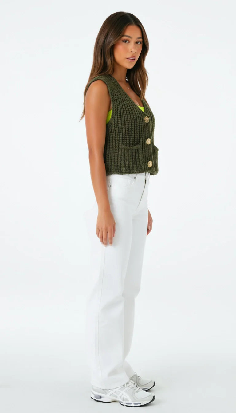 Lana - Mouwloos gebreid vest