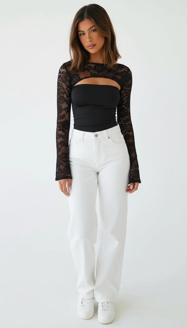 Livia - Zwarte Kant Top