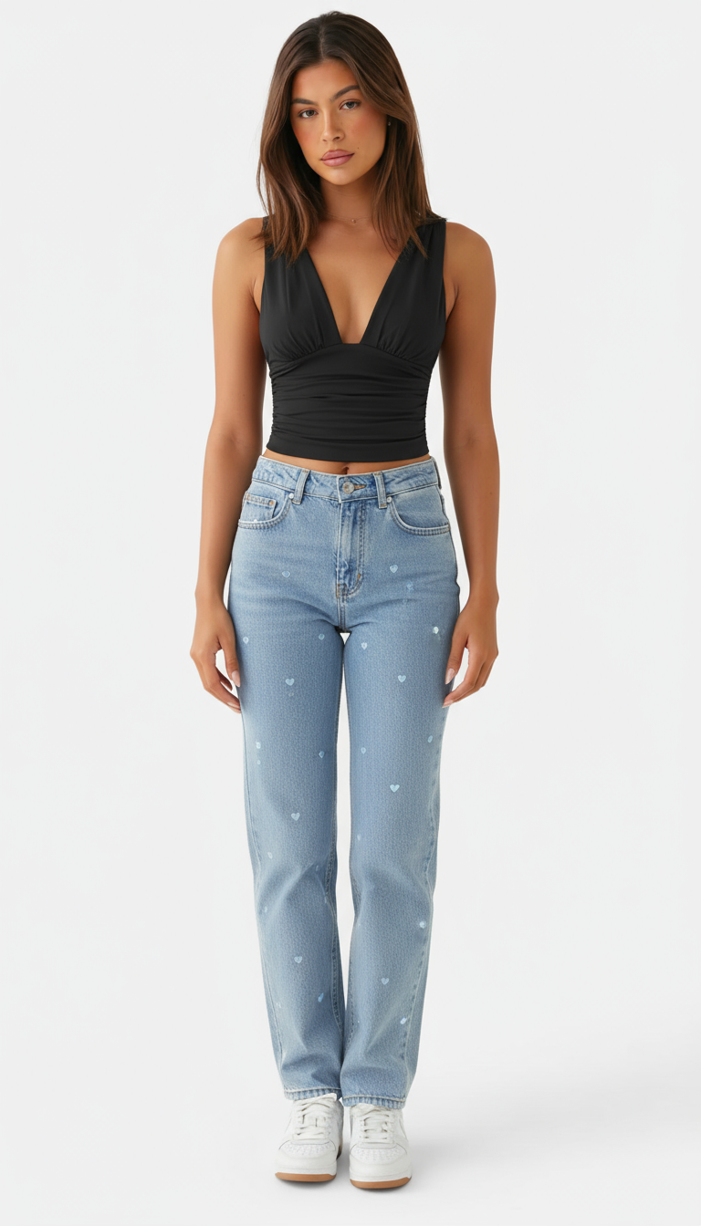 Giselle - Stijlvolle V-hals Mouwloze Top