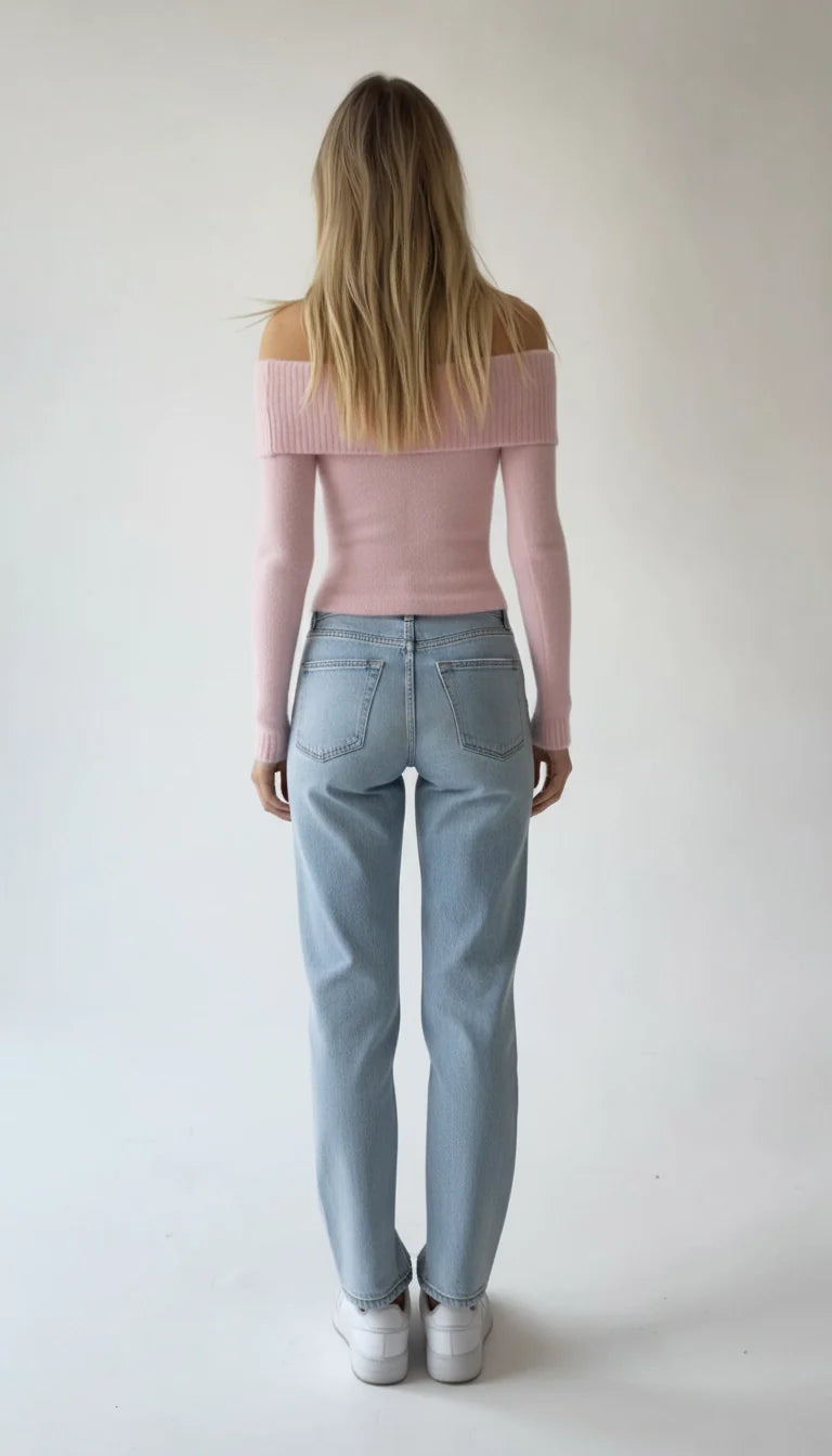 Elena - Off-Shoulder Gebreide Sweater