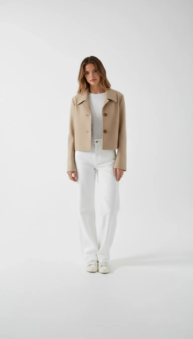 Elise – Luxe Breasted Korte Jas