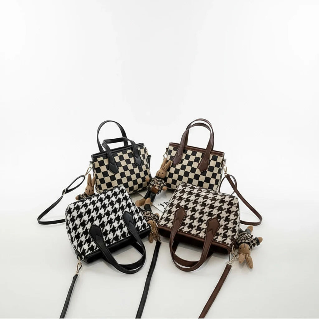 Victoria - Houndstooth Schoudertas