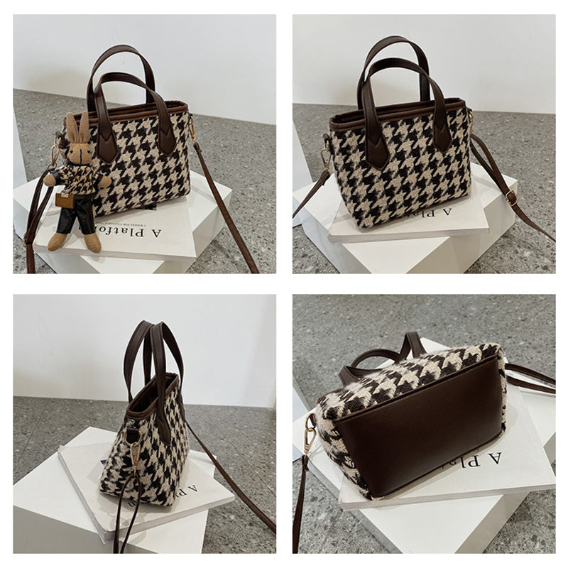 Victoria - Houndstooth Schoudertas