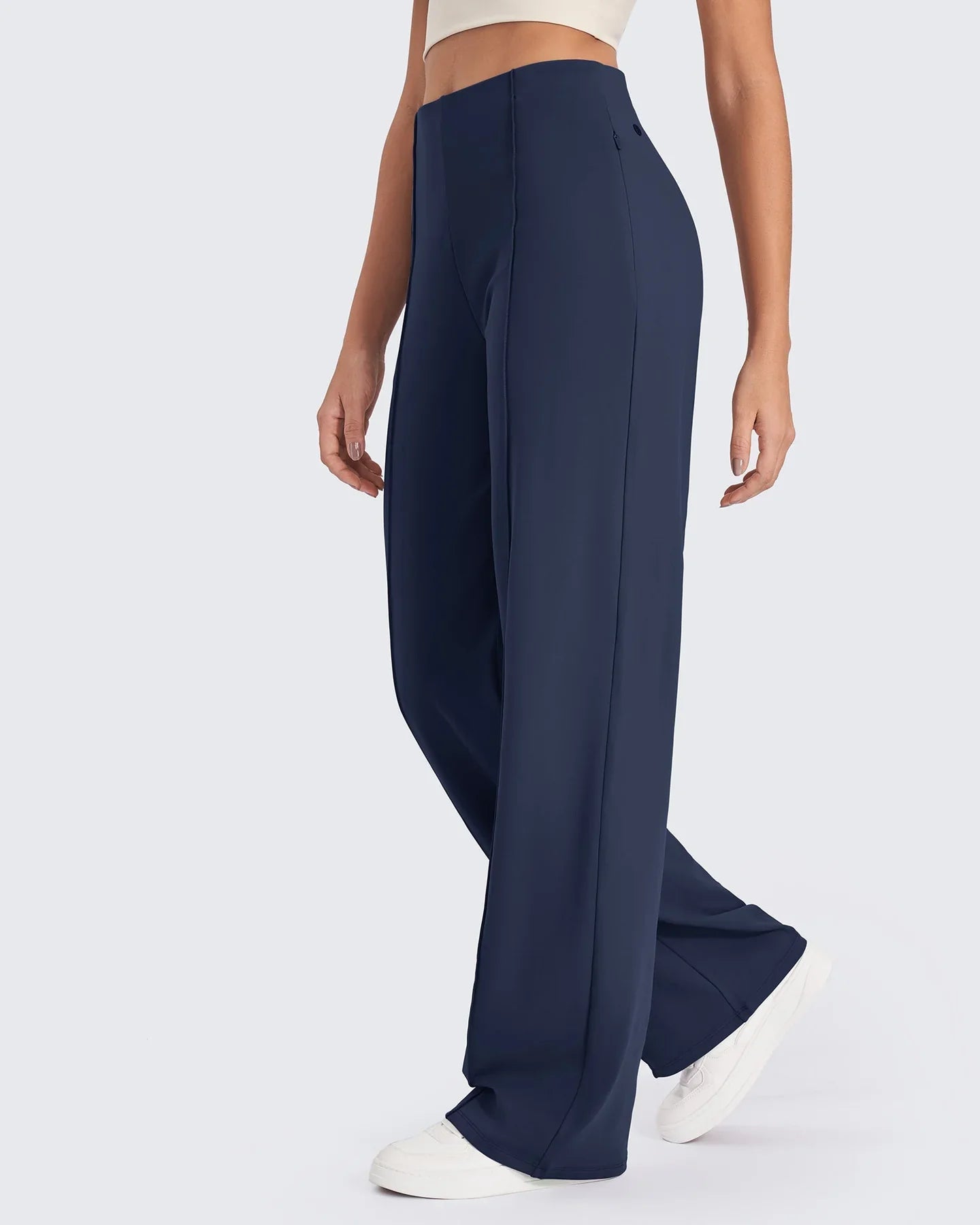 Business Wide Leg Broek met Plooien aan de Voorkant