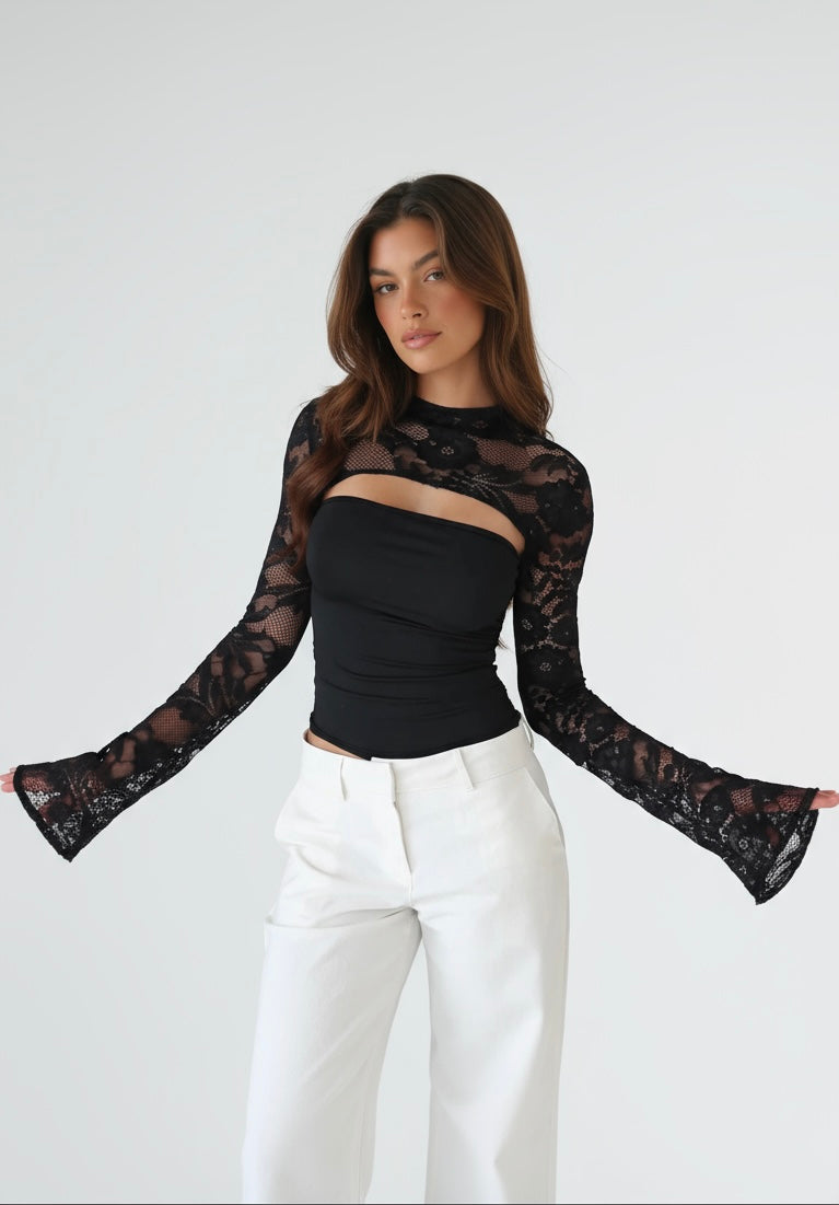 Livia - Zwarte Kant Top