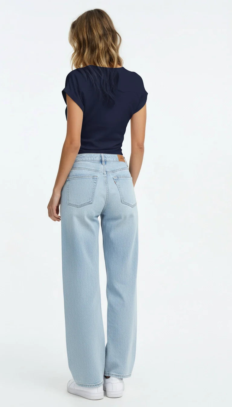 Elin - Casual Gedrapeerde V-Hals Blouse