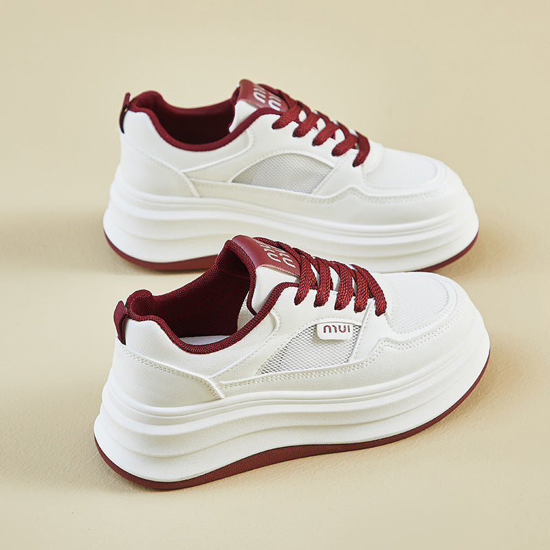 Sienna - Trendy Witte Plateau Sneakers