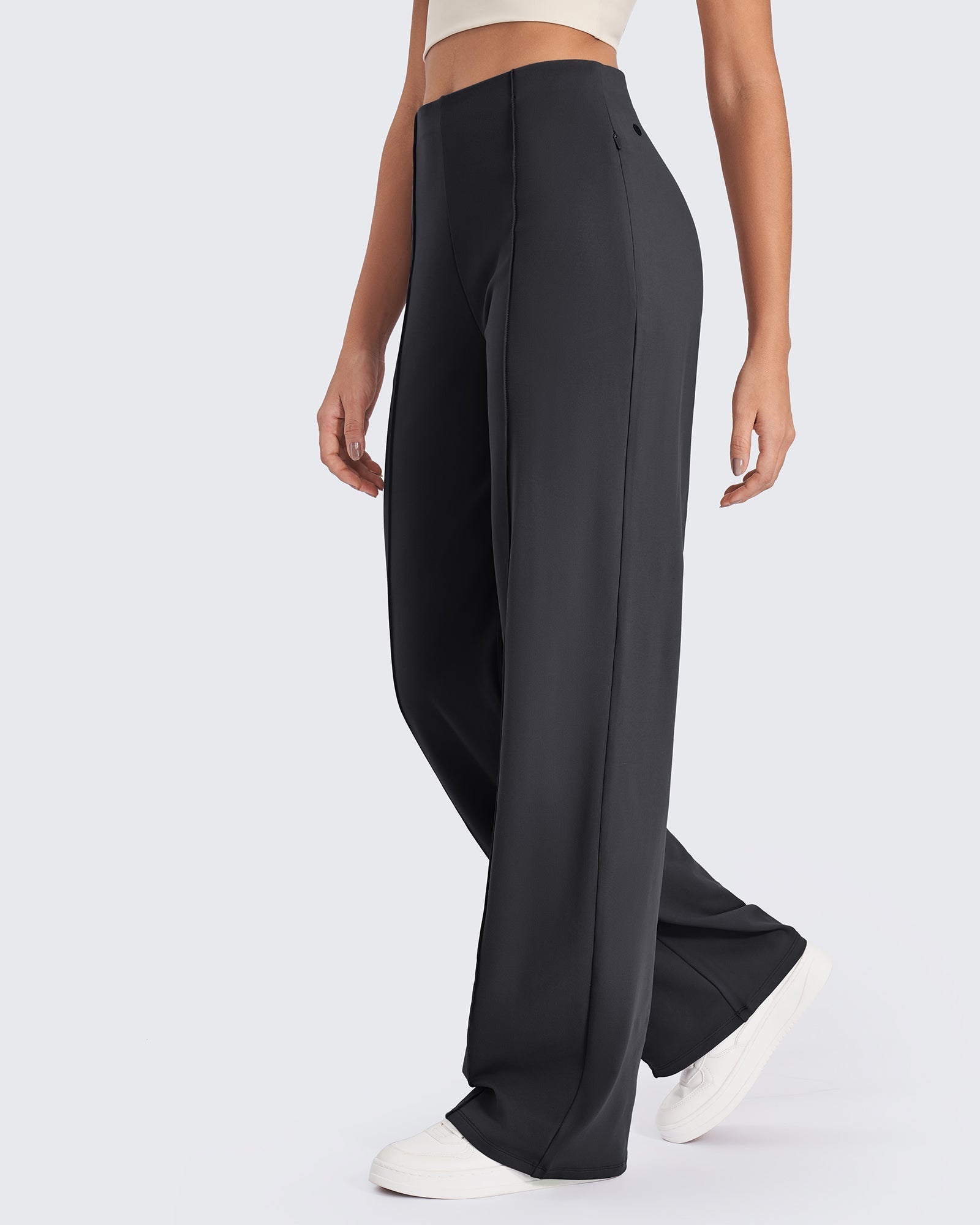 Business Wide Leg Broek met Plooien aan de Voorkant