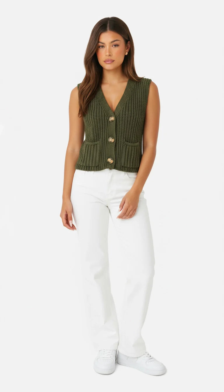 Lana - Mouwloos gebreid vest