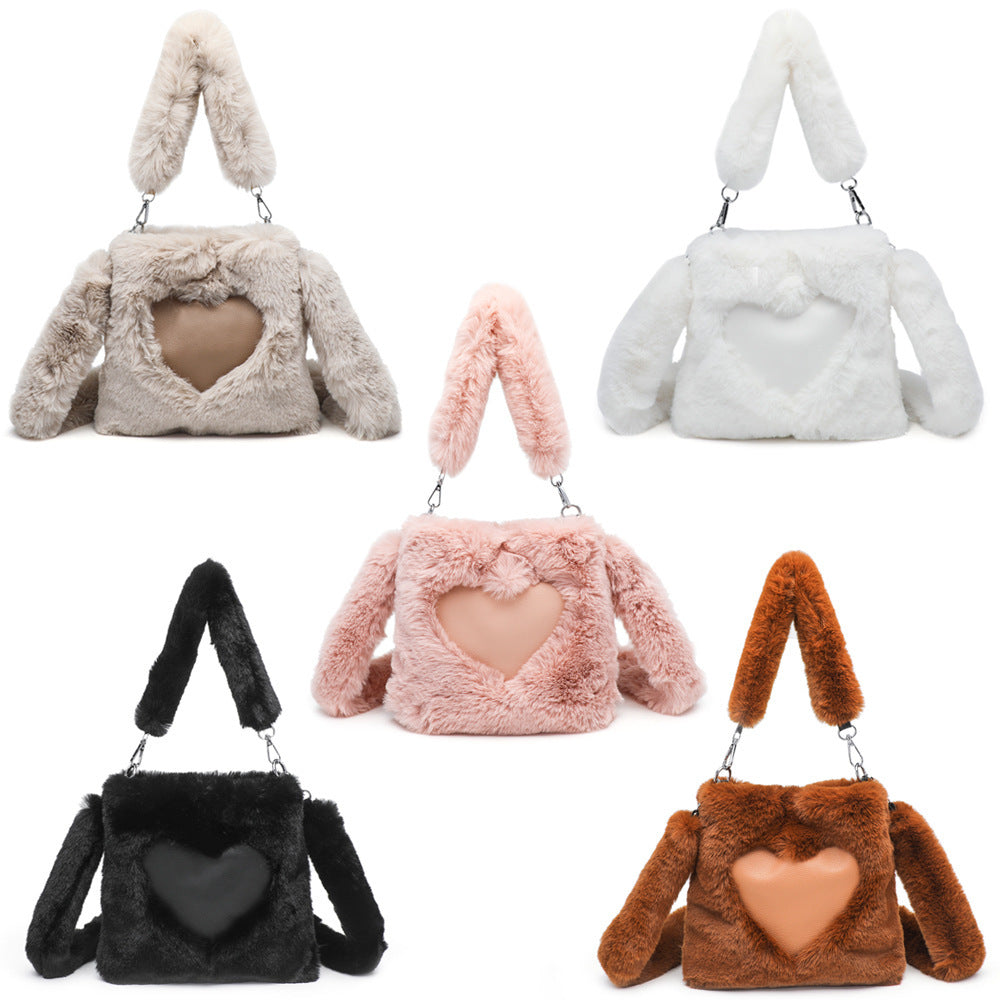 Ellie - Fluffy Hartvormige Tote Bag