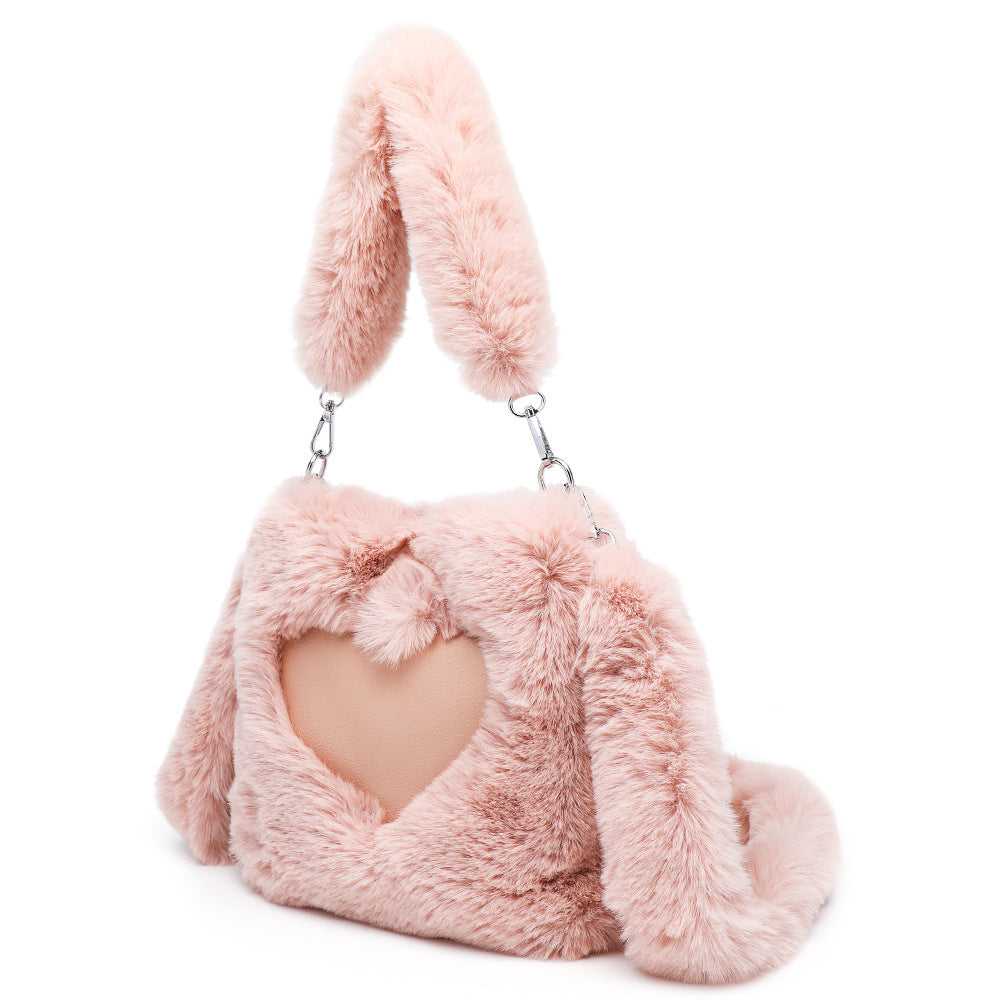 Ellie - Fluffy Hartvormige Tote Bag