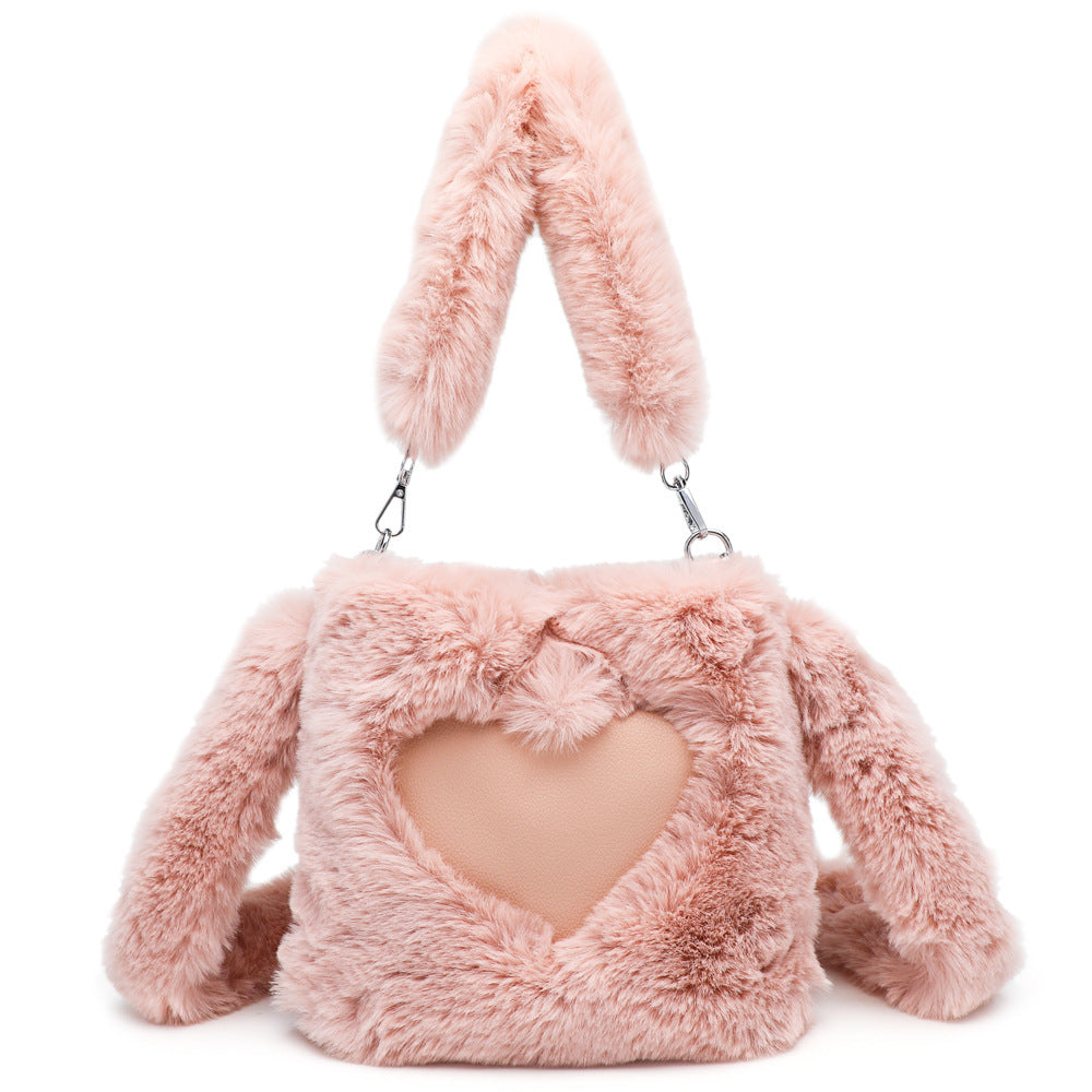 Ellie - Fluffy Hartvormige Tote Bag