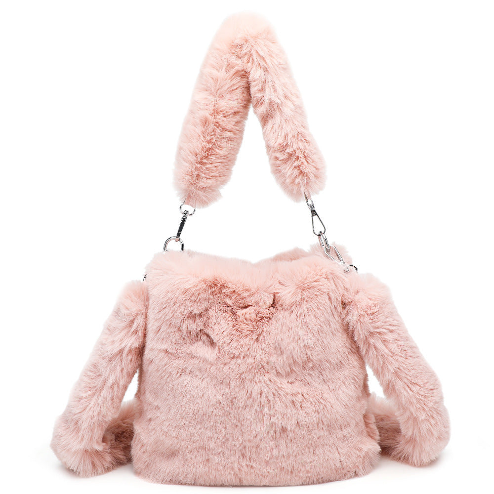 Ellie - Fluffy Hartvormige Tote Bag