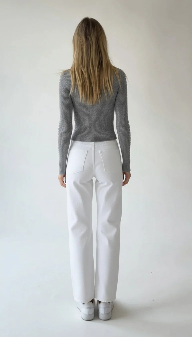 Irene - Pullover met Contraststiksels