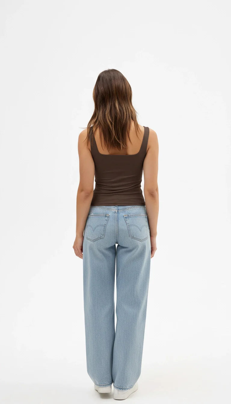 Gersha - Bruine Gerimpelde Top