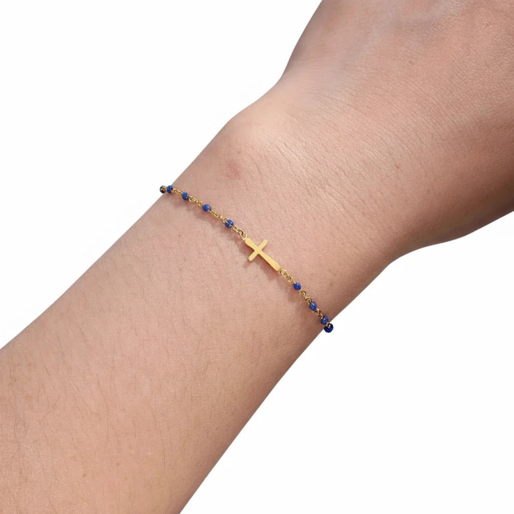 Jytte - Goudkleurige Kruis Armband