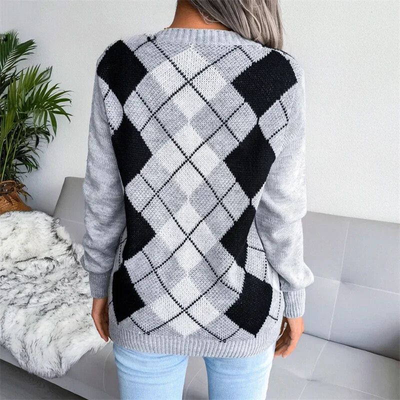 Lieve - Trendy V-Hals Gebreide Trui