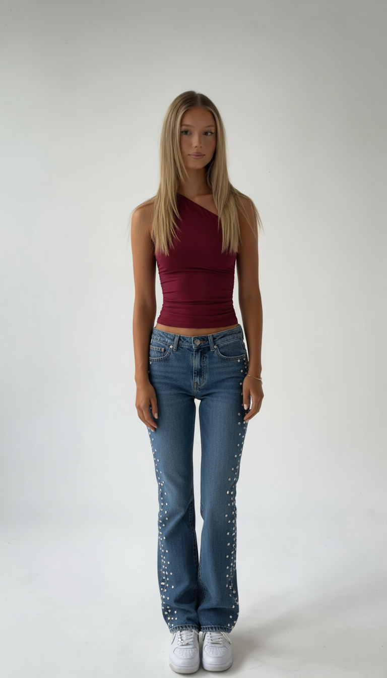 Danique - One-Shoulder Tanktop met Blote Rug