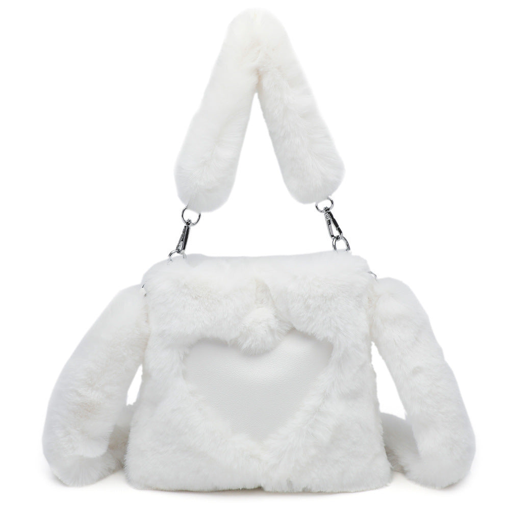 Ellie - Fluffy Hartvormige Tote Bag